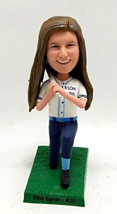 Custom bobblehead-softball palyer kneeling