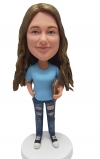 Personalized Bobbleheads girl with books Student bobble head
