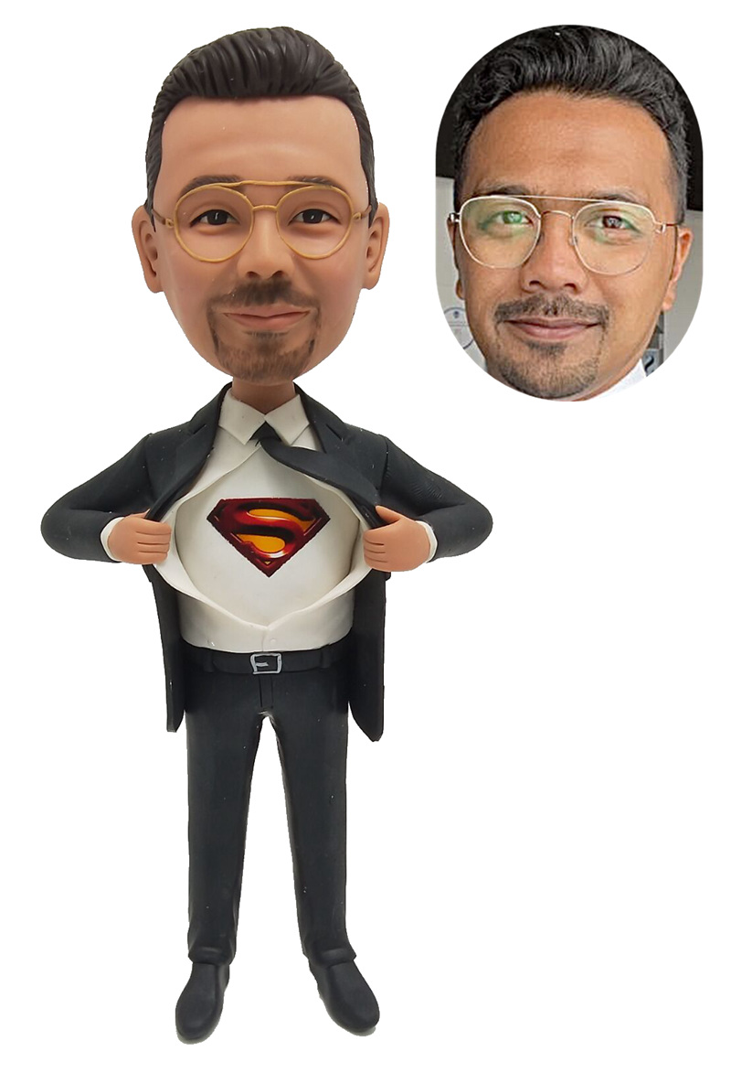 Custom bobblehead superman businessman - Click Image to Close