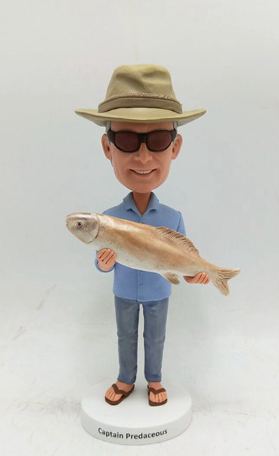 Personalized bobblehead- Fisherman - Click Image to Close