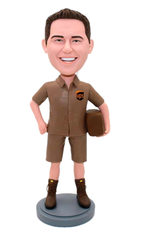 Custom bobblehead UPS delivery man - Click Image to Close