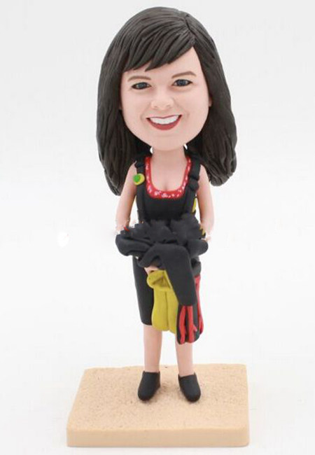 Scuba diver custom bobbleheads - Click Image to Close