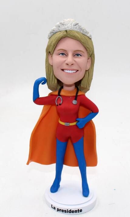 Custom Super Mon super Lady doctor bobblehead - Click Image to Close