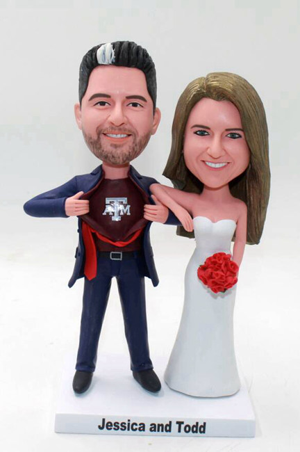 Super dad super boss bobbleheads cake toppers - Click Image to Close