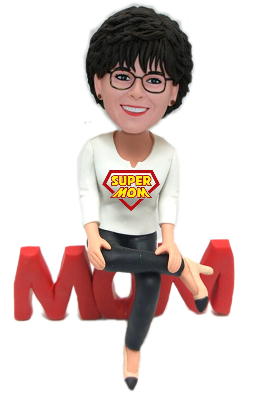 Super Mom Bobblehead unique gift for Mother's Day - Click Image to Close